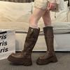 Большой размер ботинки Maillard женские 2025 осень и зима новые толстые мм толстые ноги увеличивающие рост рыцарские ботинки маленькие высокие ботинки