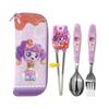 Leburn Sweet and Sour Catch Tiniping Full Set of Spoon+Fork+Corrected Chopsticks Soft Ping, Spoon+Chopsticks+Fork+Case, 1 Set, Korean Tableware