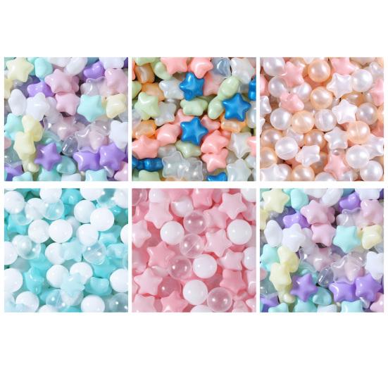 100Pcs/Set Colorful PE Crush Ball Round Star Thickened Pit Proof BPA Phthalate Free Safe Indoor Outdoor Baby