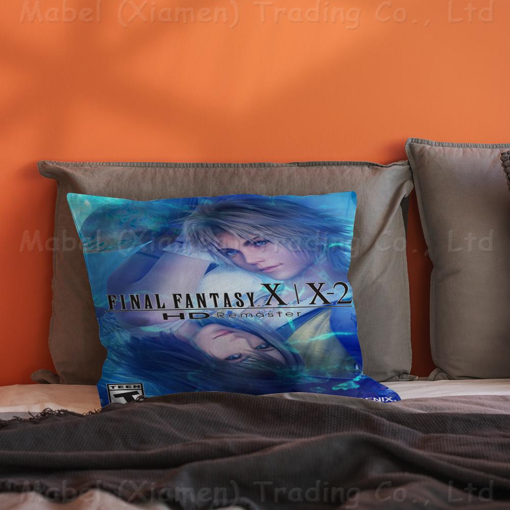 F-Final-F-Fantasy Pillow Covers Cartoon Sofa Decorative Home Double-sided Printing Short Plush Cute Cushion Cover