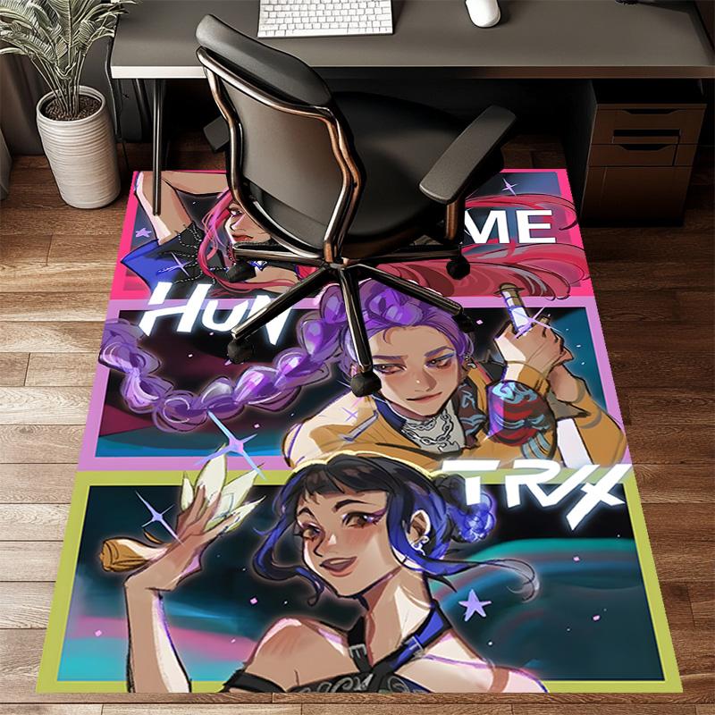 Custom KPop Demon Hunters Mat Personalized Name, Polyester Washable Indoor Entryway Rug, Gift for Christmas, Easter, Thanksgiving Day
