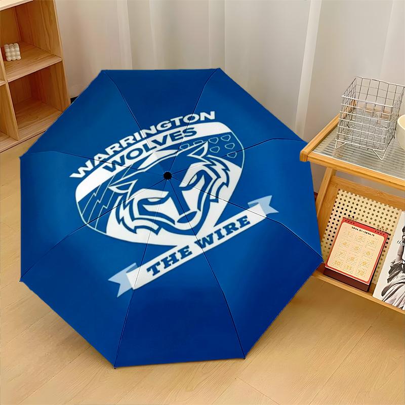 Принт Warrington Wolves Авто 8?Складной зонт с ребрами, ветрозащитный, легкий, автоматический, для ежедневных поездок