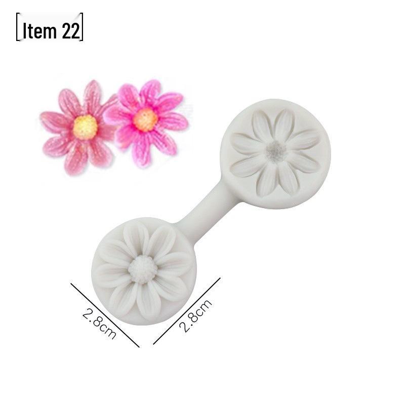 Силиконовая форма для мастики - Набор лепестков и листьев, пищевая, для тиснения на дереве и цветах.