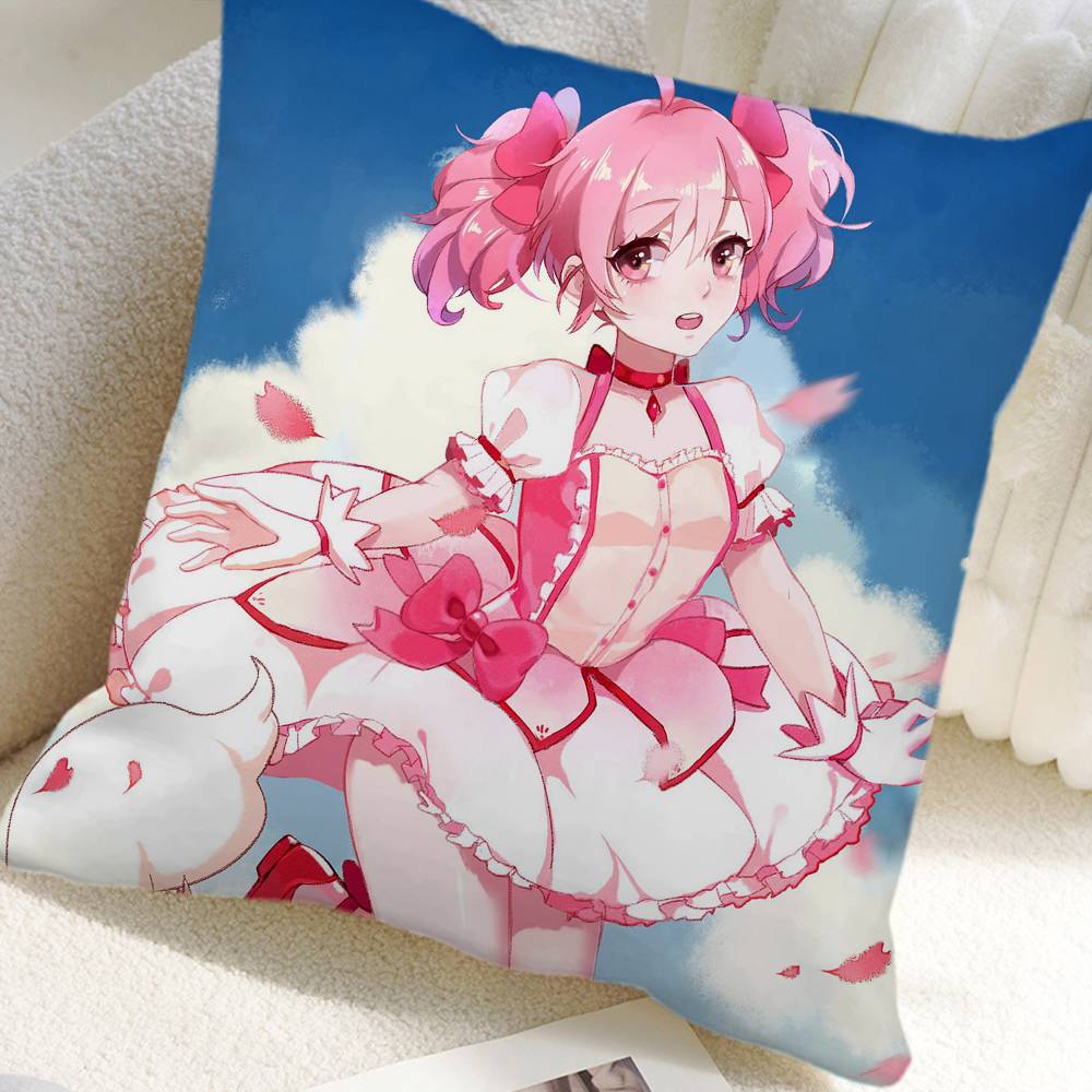 Puella Magi Madoka Magica Аниме Наволочка Квадратная Подушка Спальня Диван Досуг Комфортная Подушка Автомобиль Дом Украшение