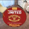 Custom Name Manchester United Printed Round Rug Carpet Chair Rug Area Rug Entryway Doormats,for Office Chair Living Room Bedroom Kitchen Room.