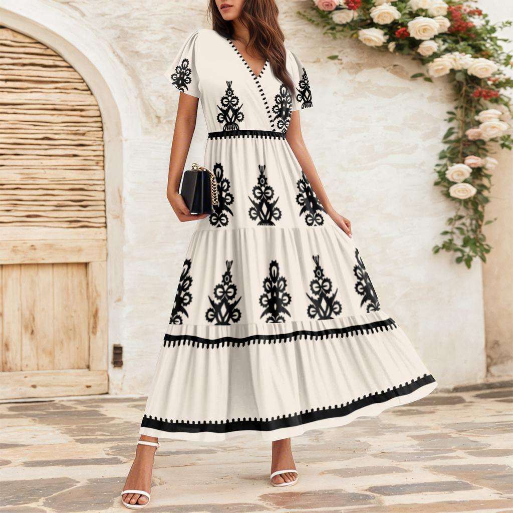 Женские струящиеся платья Женские летние платья Повседневные платья макси с коротким рукавом Официальные платья макси