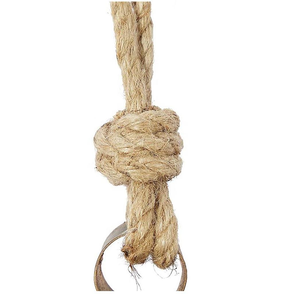 Brass Cow Shabby Chic Country Style Rustic Metal Hanging Giant Cow Bells On Jute Ropes Decor Set of 3