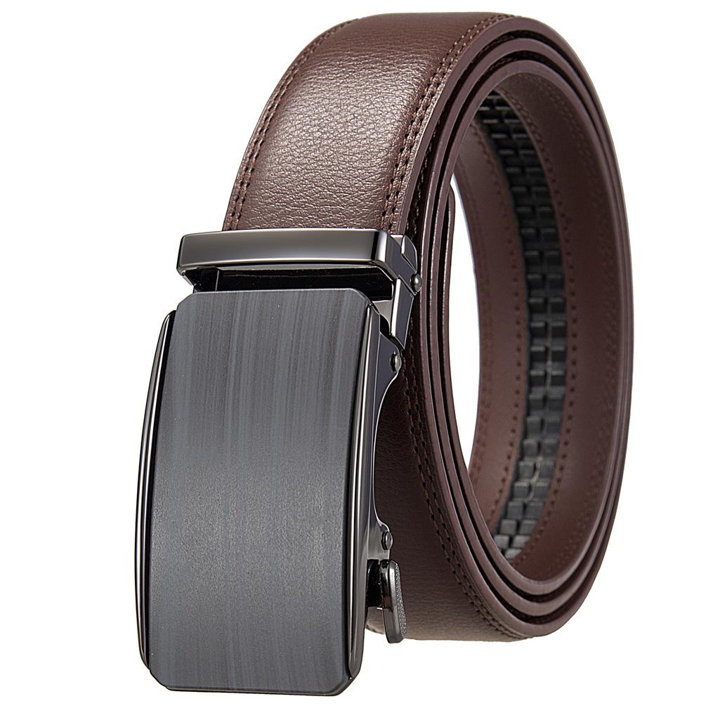 Повседневный ремень с автоматической пряжкой, деловой мужской ремень с автоматической пряжкой, двухслойная воловья кожа Ly36-25575-1