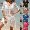 Women's Beach Cover Up Hollow Out Knit Sweater Beach Vacation Bikini Cover Up