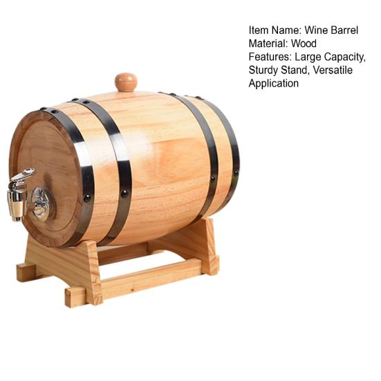 Дубовая бочка для вина 1/1,5/3 л с подставкой, винтажная бочка для выдержки виски, диспенсер, деревянная бочка