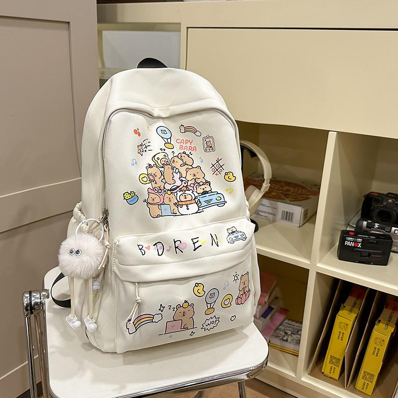 Школьные сумки Японские Маленькие Свежие Милые Универсальные Граффити Школьная сумка Женский Большой Вместимости Рюкзак для Средней школы Рюкзак для Студента Колледжа
