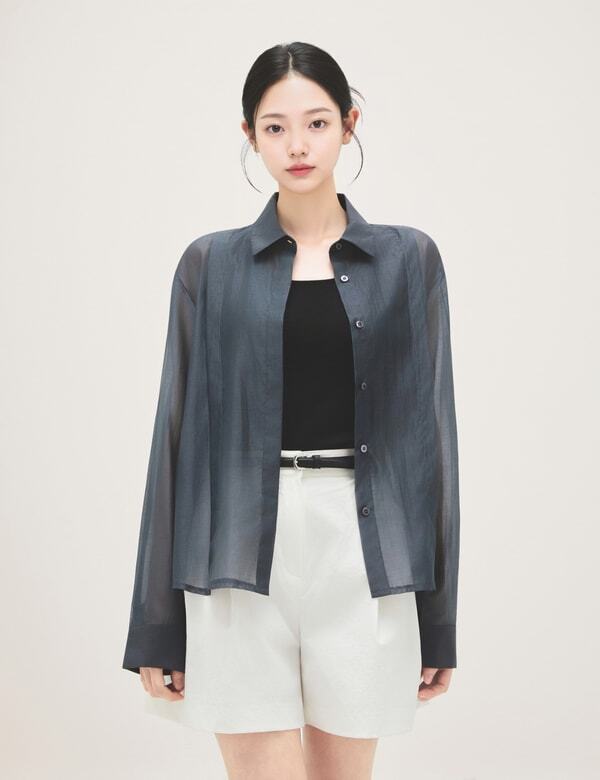 Roem Re Tuck Detail See-Through Shirt (Rmywg24Rta) Rmywg26Rt2