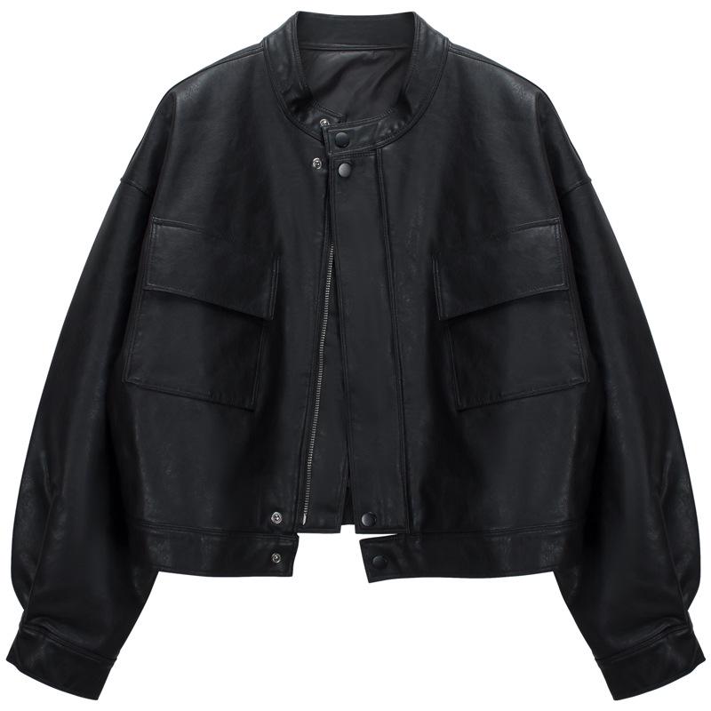 Autumn/Winter Women's Leather Jacket – Short, Loose, Slimming, and Versatile Fashionable Coat