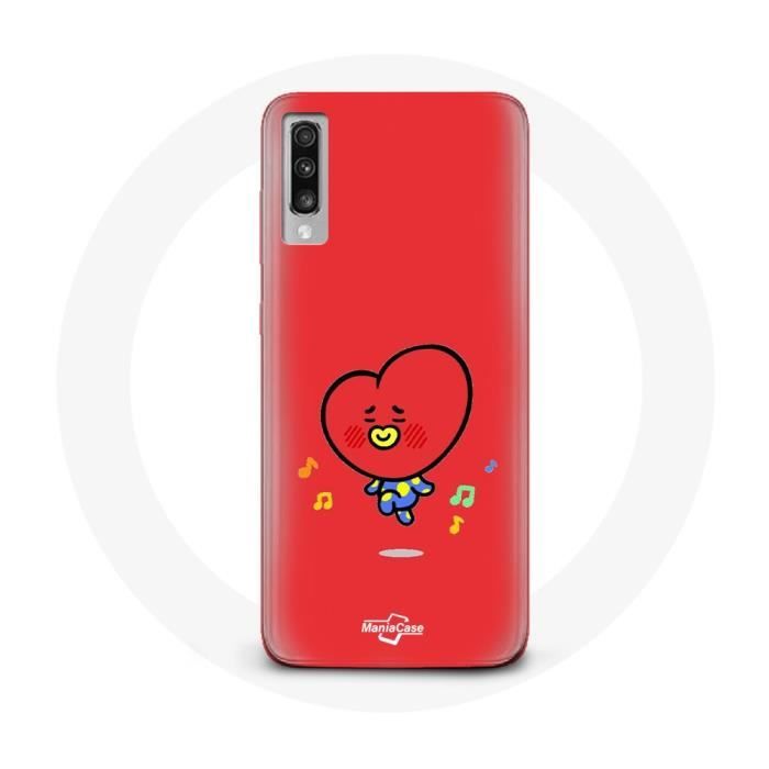 Case for Samsung Galaxy A50 BTS Bangtan Boys BT21 TATA V Red Background