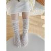 Sweet White Calf Sock for Girls Lace Ruffle Floral Sock for Child Girl Summer Fishnet Princess Soft Thin Sock Cloth Accessories