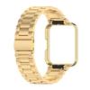 For Xiaomi Redmi Watch 2 Lite Replacement Stainless Steel Three Beads Wrist Strap with Watch Case Protector