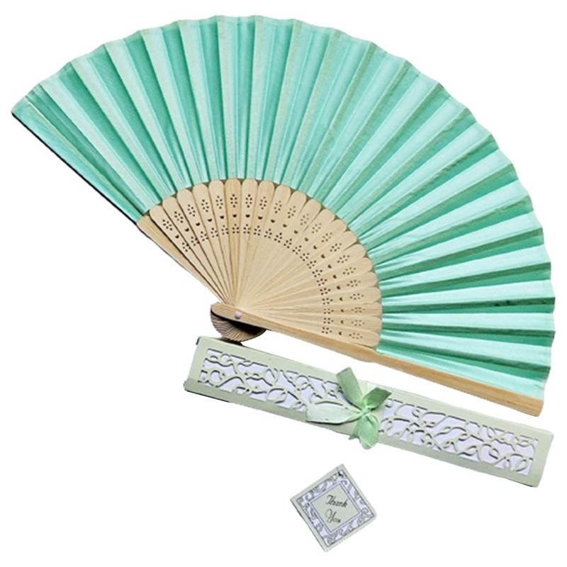 Складной веер из шелка для свадебного танца с подарочной коробкой для вечеринок