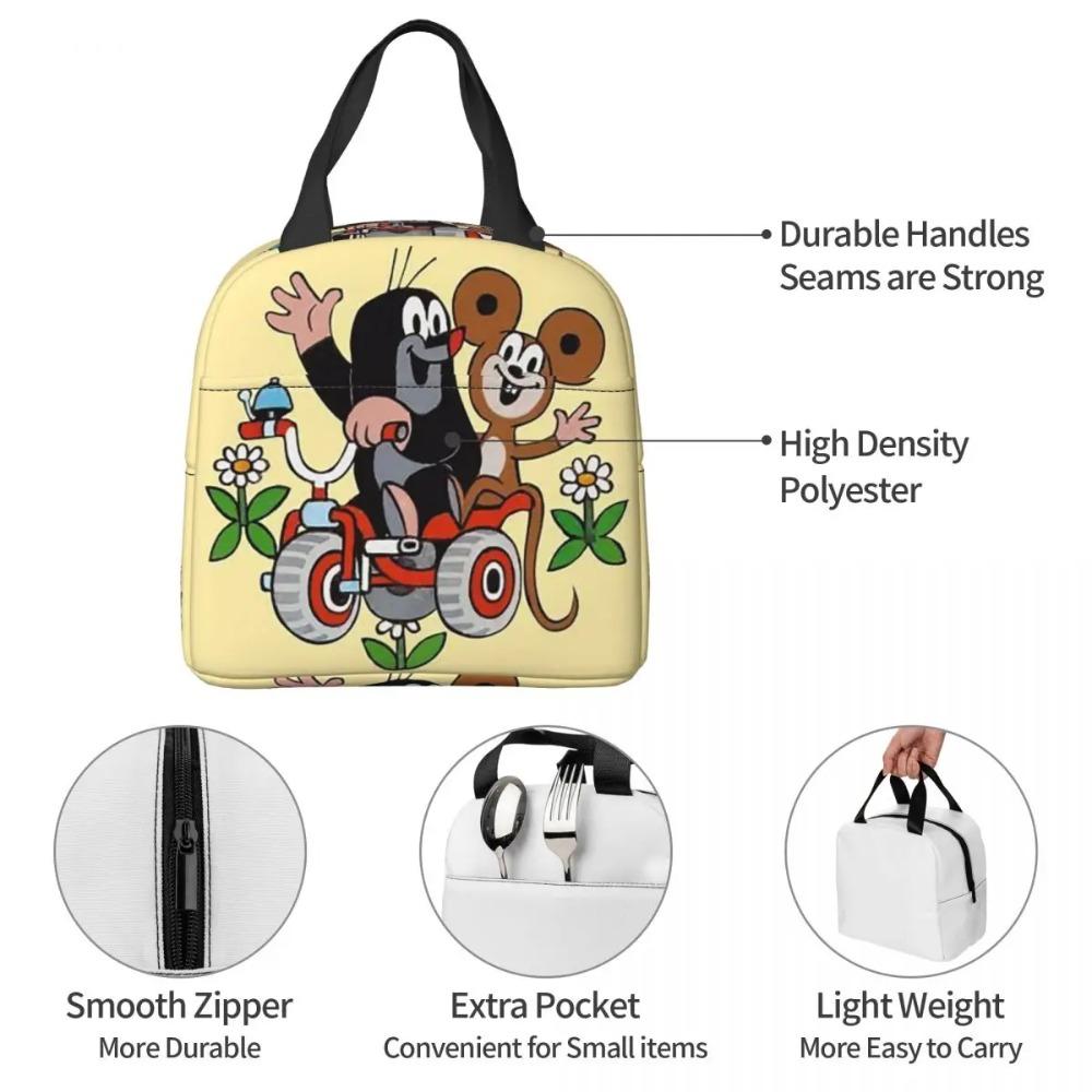 Cute Happy Mole Krtek Insulated Lunch Bag for Kids School Cooler Thermal Food Box Tote Portable Lunch Boxes Container