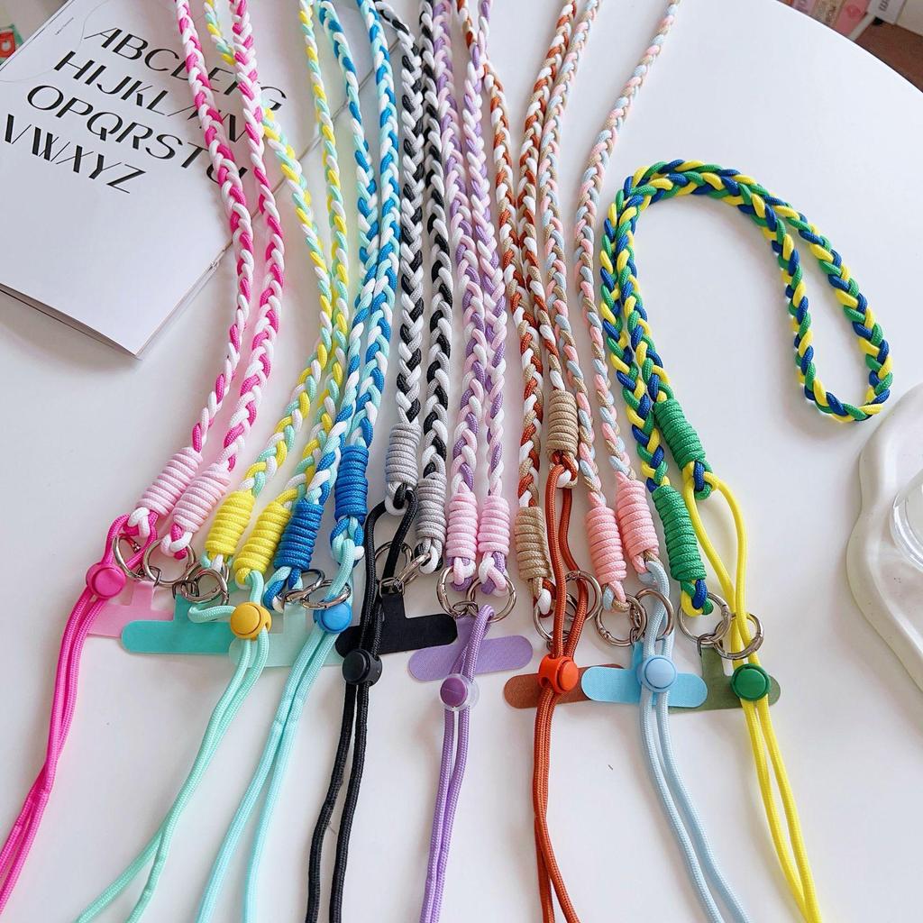 Регулируемый разноцветный плетеный ремешок-кроссбоди с узлом для телефона или бутылки с водой