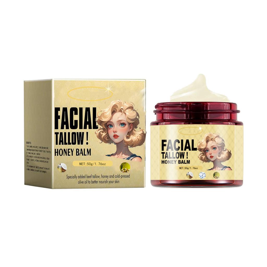 Tallow Moisturizer, Tallow Honey Moisturizer, Moisturizer, Skin Rejuvenation Moisturizer, Soothing Emollient Shea Butter, Free, 50g