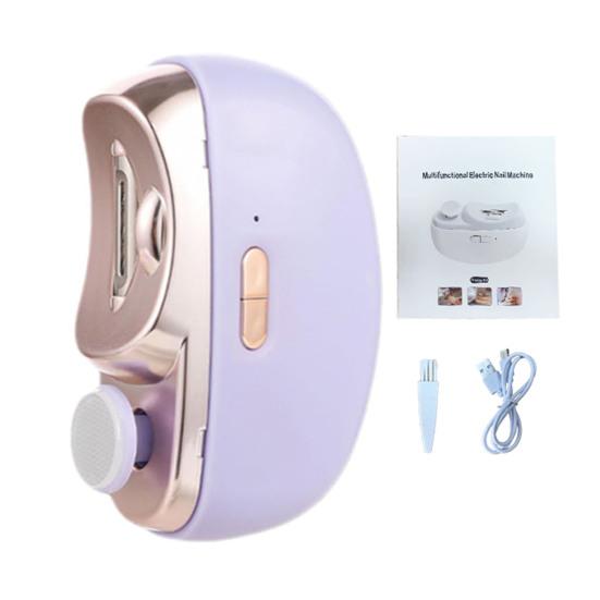 3-в-1 электрическая машинка для стрижки ногтей, полировщик со светодиодной подсветкой, 2-скоростная регулируемая автоматическая пилка для ногтей с питанием от аккумулятора Type-C, устройство для маникюра