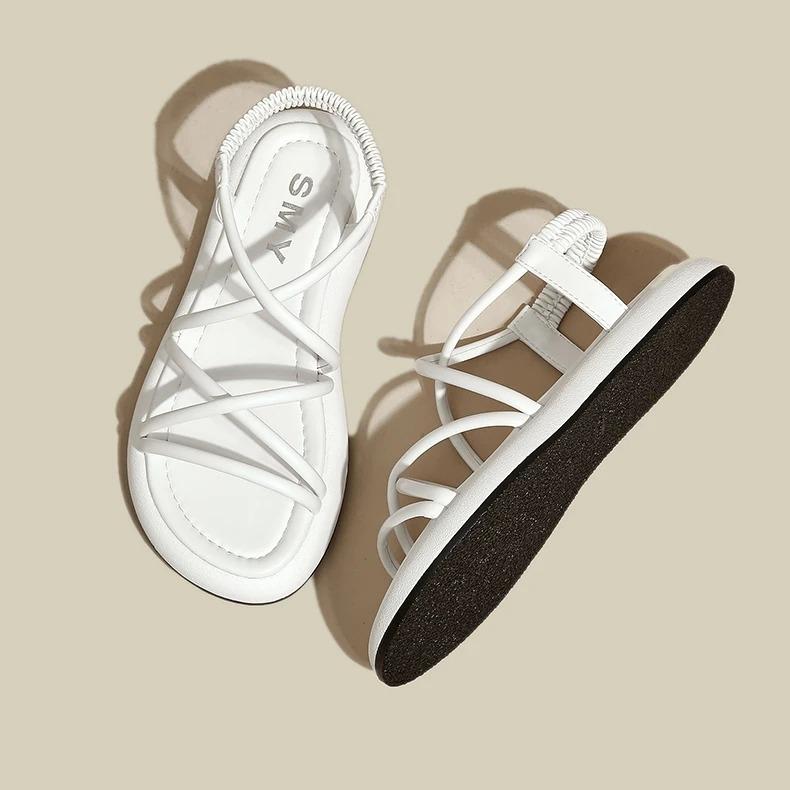 Thick Sole Sandals Women 2024 New Summer Soft Sole Elevated Casual Roman Sandals Small Womens Shoes  Sandalias Mujer  Sandal