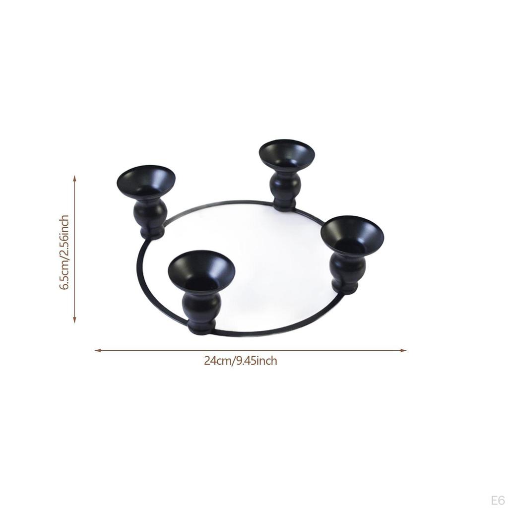 Candle Holder Centerpiece Decoration for 4 Candelabra Pillar Candles Candlestick Tealight Holders