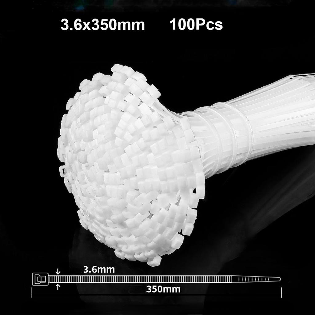 100Pcs Heavy Duty Self-locking Plastic Nylon Tie Wrap, Strong and Reliable Cable Ties