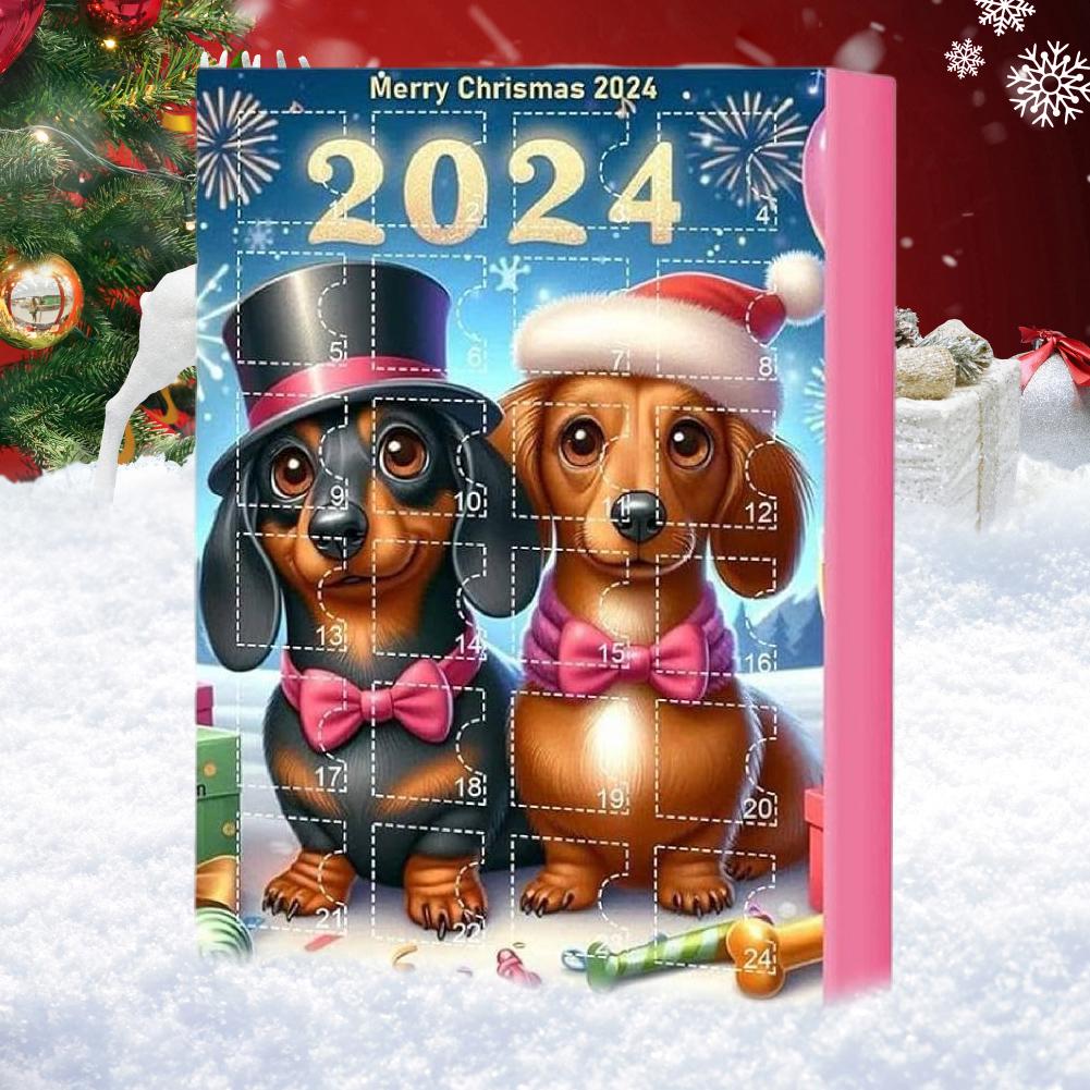 Dachshund Advent Calendar 2025 24 Days of Christmas Collectible Funny Dog Set 24 Days Xmas Countdown Calendar Gifts for Kids