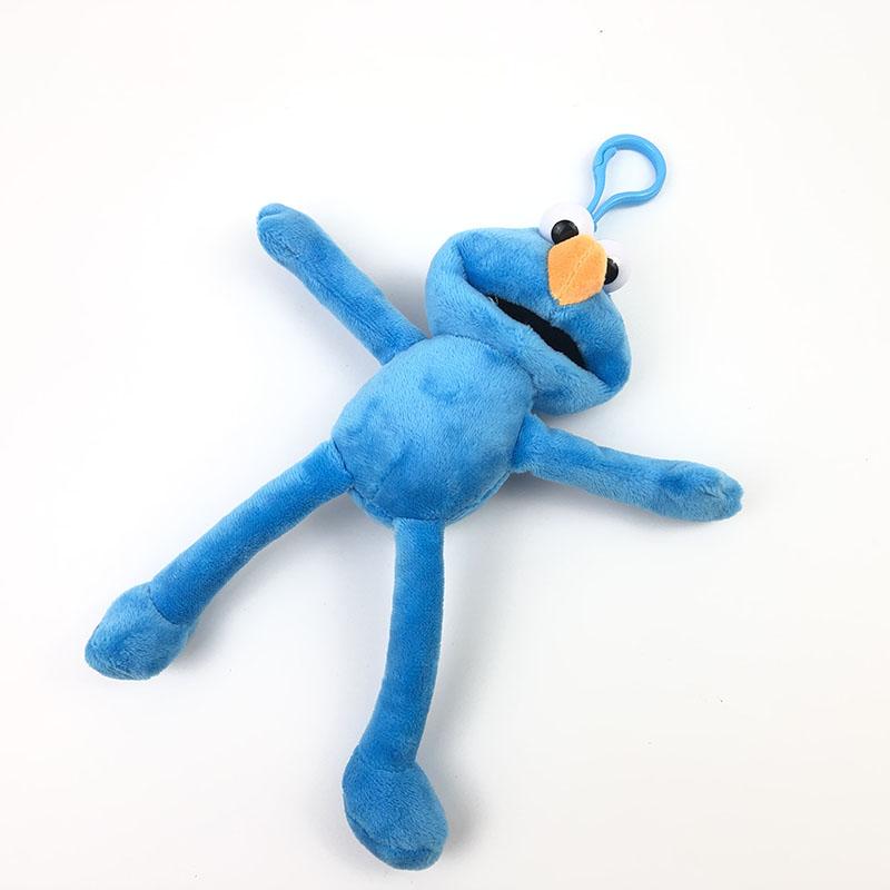 Sesame Street Long Legged Elmo Frog Keychain Plush Toy Book Bag Pendant Gift Sunflower Decorative Hanging Ornament