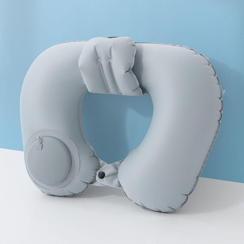 Soft Press To Inflate Pillow U-Shaped Neck Support Cushion Relaxation Neckrest Pad  Airplane