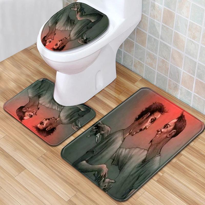 Философский смысл Коврик для пола в ванной Комнатный ковер из трех частей Набор ковриков для туалета Придверный коврик Нескользящий коврик для ванной