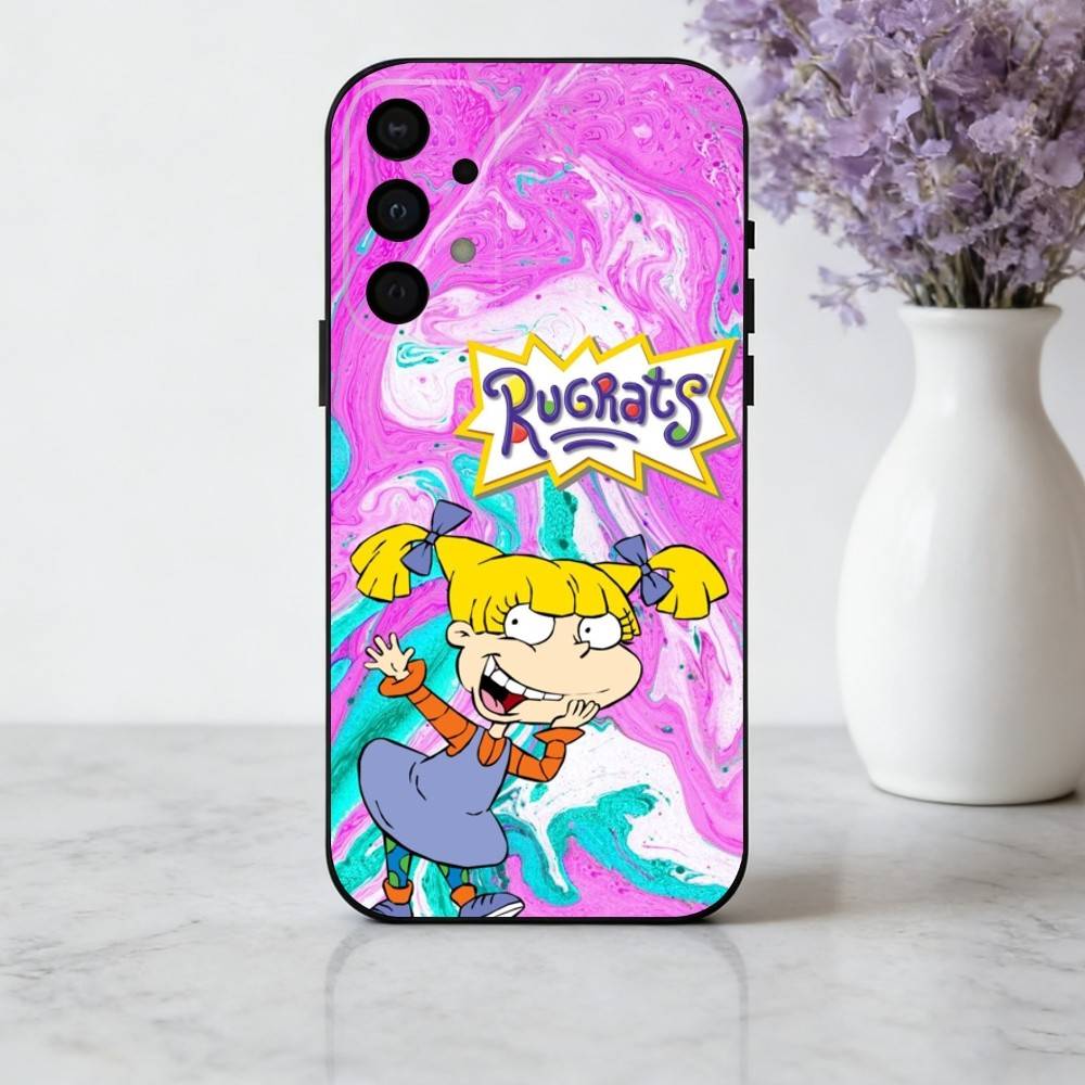 R-Rugrat-T C-Chuckie A-Angelica Phone Case For Samsung Galaxy A73,A72,A71,A70,A53,A52,A51,Soft Silicone Black Cover