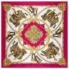 90*90cm Luxury Brand Women Silk Scarfs Royal Style Square Scarves Horseshoe  and Chain Printing Shawls For Ladies