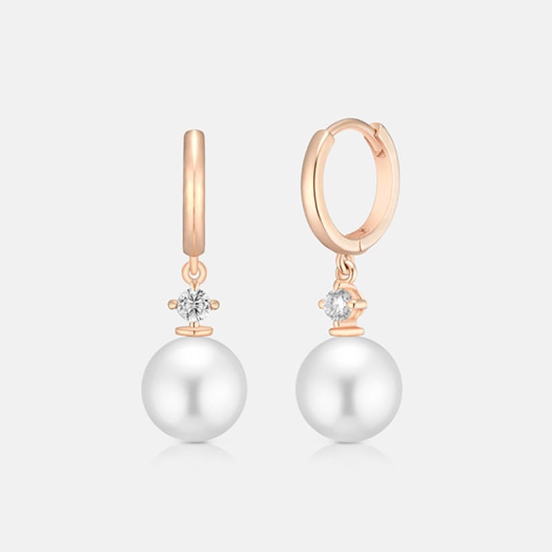 ЮВЕЛИРНЫЕ ИЗДЕЛИЯ METROCITY René Perla Серьги из стерлингового серебра с розовым покрытием A243SE9015RPA