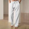 Мужские брюки с эластичной талией, широкие длинные брюки с карманами, однотонные свободные брюки для отдыха, универсальная одежда