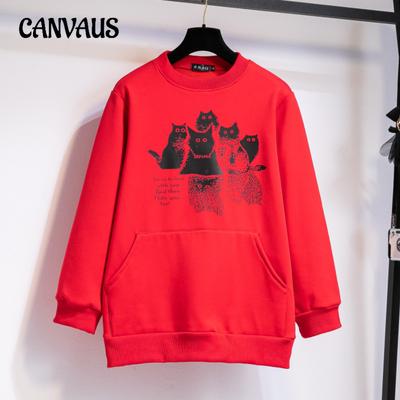 Толстовка с круглым вырезом для женщин больших размеров, новый модный тренд осени