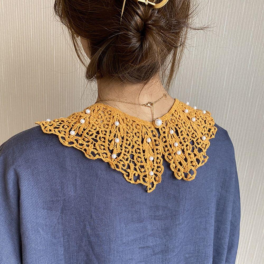 Neck Ruff Adjust Clothes Mini Cape Detachable Lace Fabric Neckline Lapel Half Shirt Fake Collar