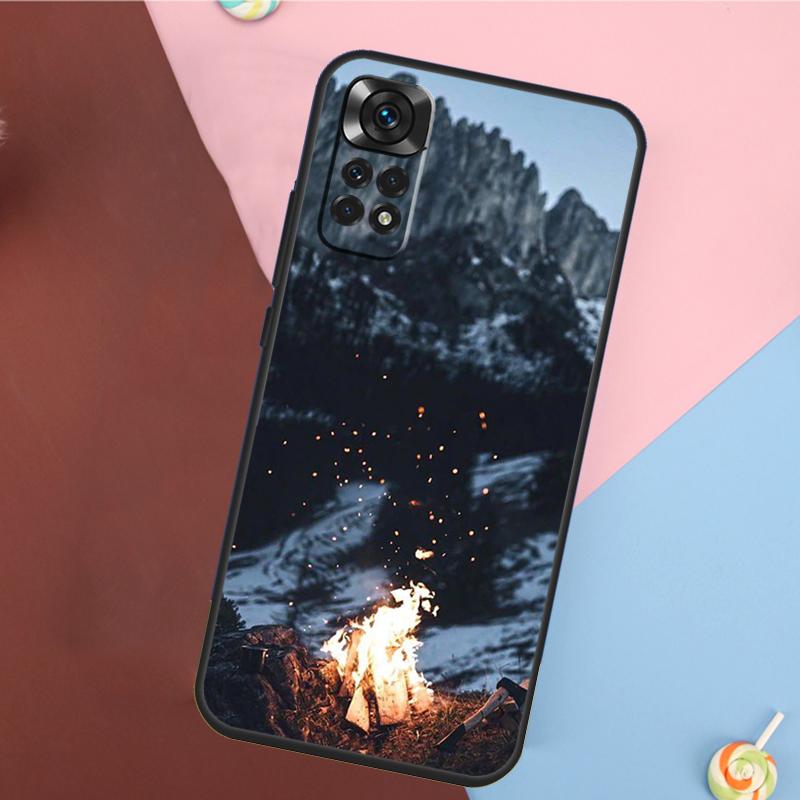 Чехол для Xiaomi Redmi Note 13 14 Pro 12 11 9 10 9S 10S 11S 12S Redmi 14C 10C 12C 13C с рисунком 'Кемпинг Природа Горы'