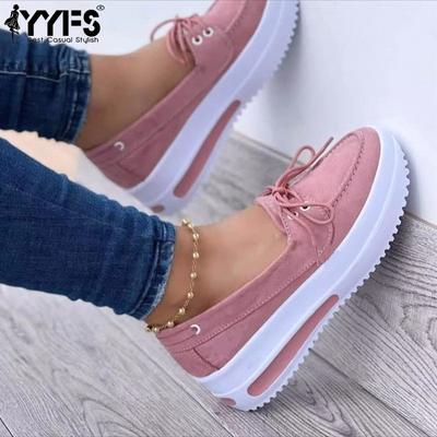 Женские весенние однотонные лоферы на шнуровке спереди, слипоны