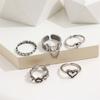 Charm Vintage Heart Rings Set Love Chain Kpop Punk Rings for Couples Lovers Men Women Girls  Party Gift for Girfriend Wedding Rings AVE