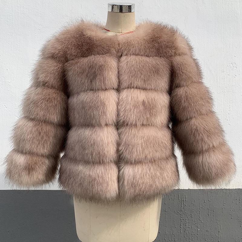 Мех искусственный мех лисы сращивание шуба женская зимняя новая имитация мода теплая искусственная шуба