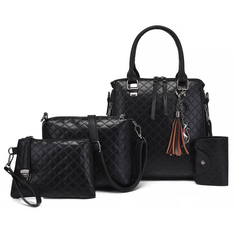 Модная женская сумка кроссбоди из четырех частей в ретро-стиле «мать и дитя» с плечевым ремнем и ручкой.