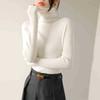 Knitted Sweater Turtleneck Autumn and Winter New Slim-fitting Inner Long-sleeved Knitted Bottoming Sweater Stack Collar Sweater Women's White