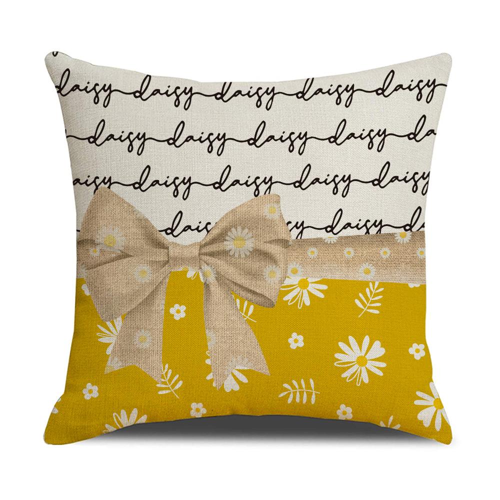 Новая Свежая Наволочка с Маленькими Маргаритками, Линейный Принт, Подсолнух, Для Дома, Гостиной, Дивана, Подушка, Подушка