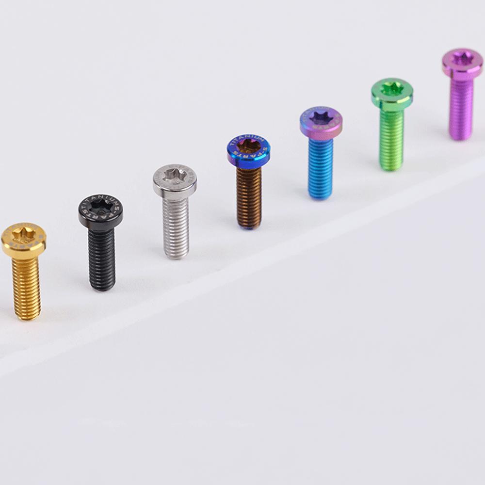 Golden Blue Black Ti M6x20/30mm Head-10mm GR5 Titanium Alloy TC4 T30 Torx Head Bolts For Motorcycle Disc brake Plate