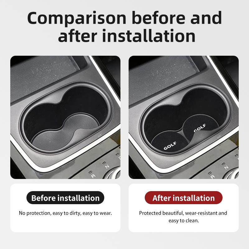 LEG1 2pcs Car Suede Coaster Water Cup Holder Drink Pad Auto Interior Accessories For Volkswagen VW Golf Jetta Passat mk4 mk5 mk6 CC