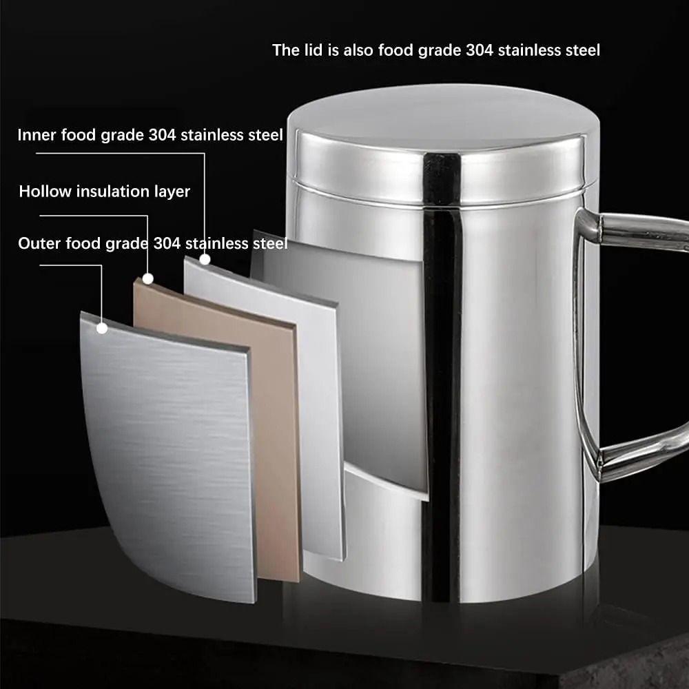 1Pcs 200/300/400ML Stainless Steel Coffee Mug Double Layer Anti-scalding Cup Portable Drink Beer Tea Juice Thermal Tumbler