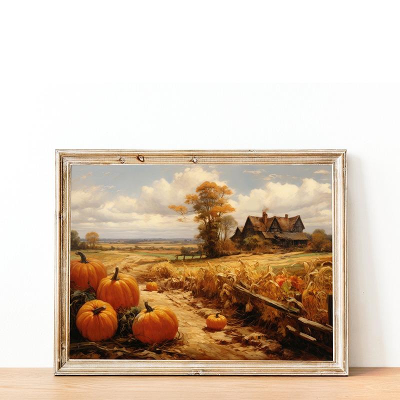 Четыре сезона Винтажные сельские пейзажи Плакаты и принты Печать на холсте Настенная картина для гостиной Украшение дома