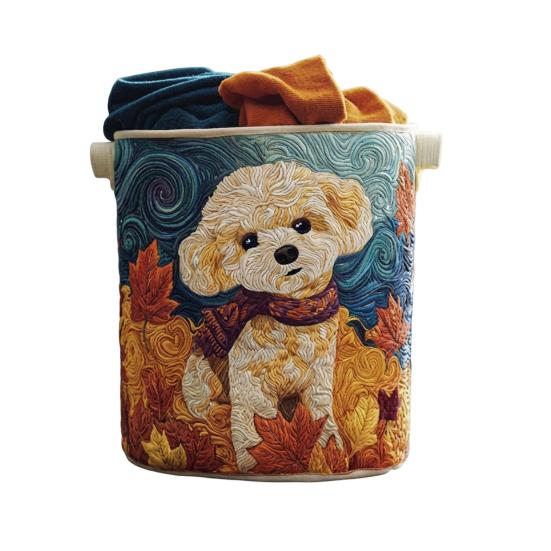 Quilted Laundry Basket, Thick Durable Fabric Storage Hamper, with Reinforced Handles, Clothes Toys Organizer for Home Decor